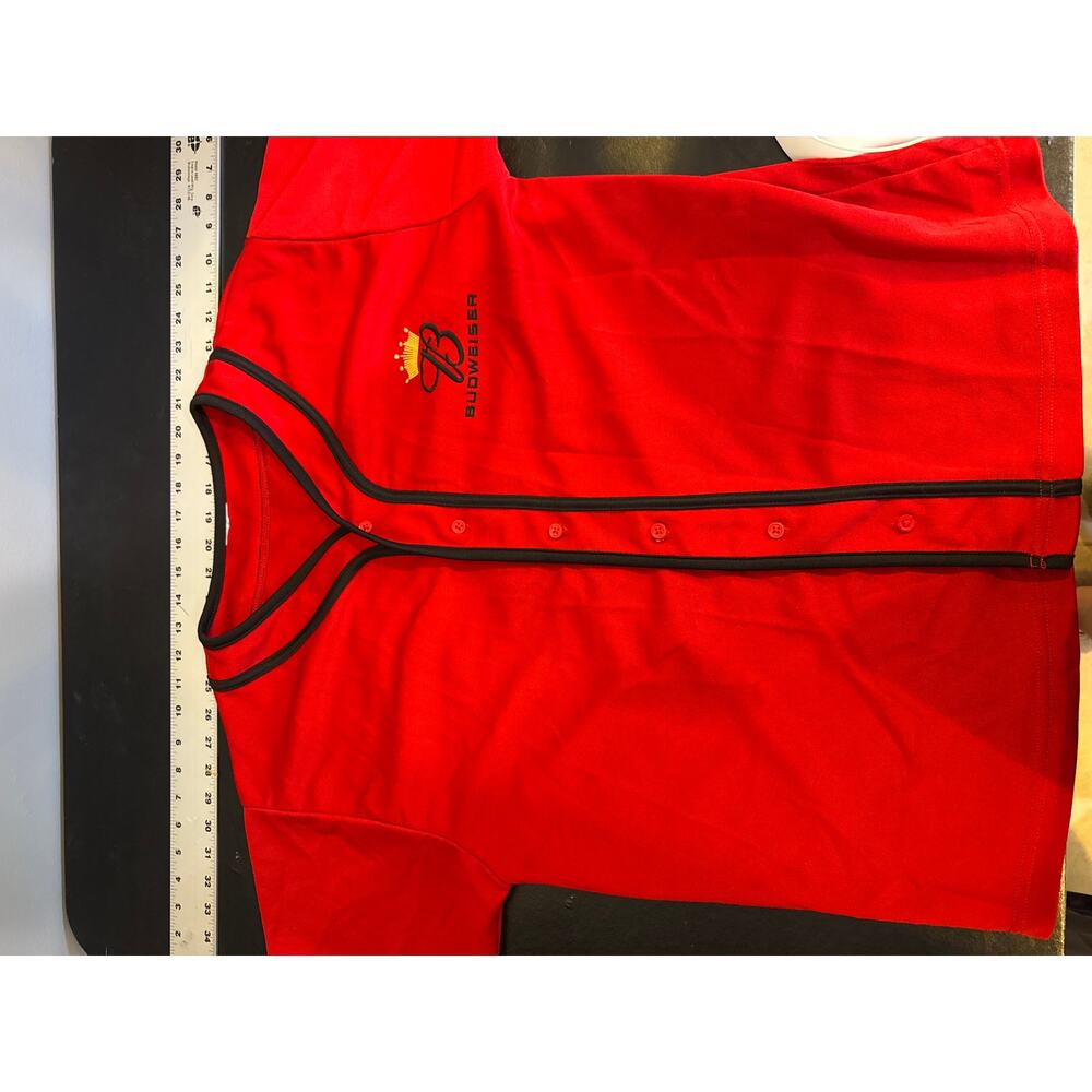 Dale Earnhardt Jr Mens  Winners Circle #8 Budweiser Red BASEBALL Jersey NASCAR